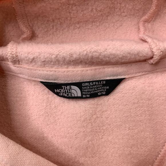 The North Face Hoodie Girls M Medium Pink Dome Fleece Line Pullover Pouch Pocket - Picture 6 of 12